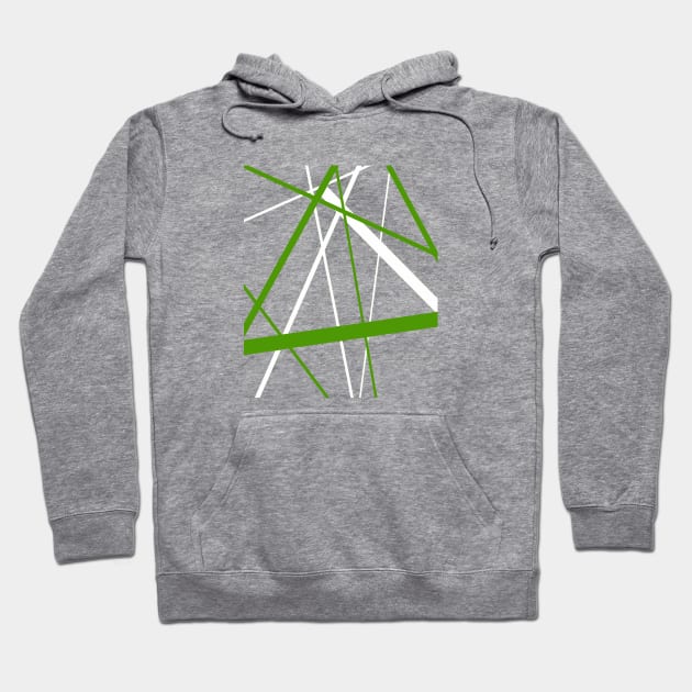 Criss Cross Grass Green and White Lines Hoodie by taiche